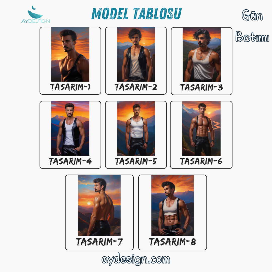 Kişiye Özel Günbatımı Temalı Karikatür Cam Tablo | Romantik ve Şık Dekorasyon