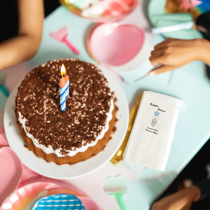 Bebek Mavisi Yıldız ve Fil Temalı Baskılı Peçeteler - AyDesign.com.tr