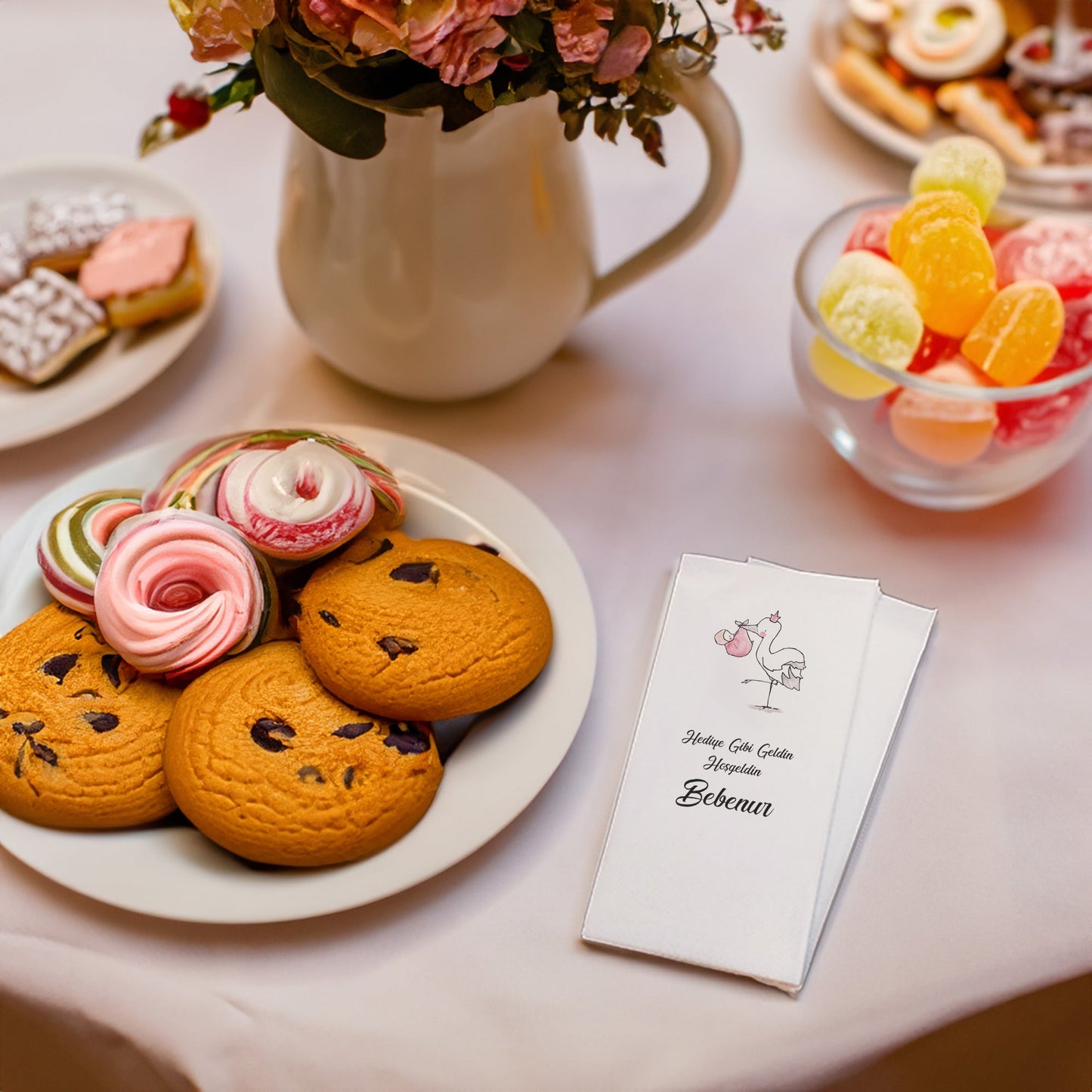 Leylek Temalı Baskılı Peçeteler - AyDesign.com.tr