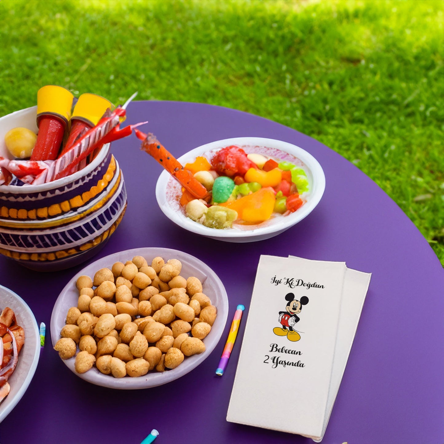 Mickey Mouse Temalı Baskılı Peçeteler - AyDesign.com.tr