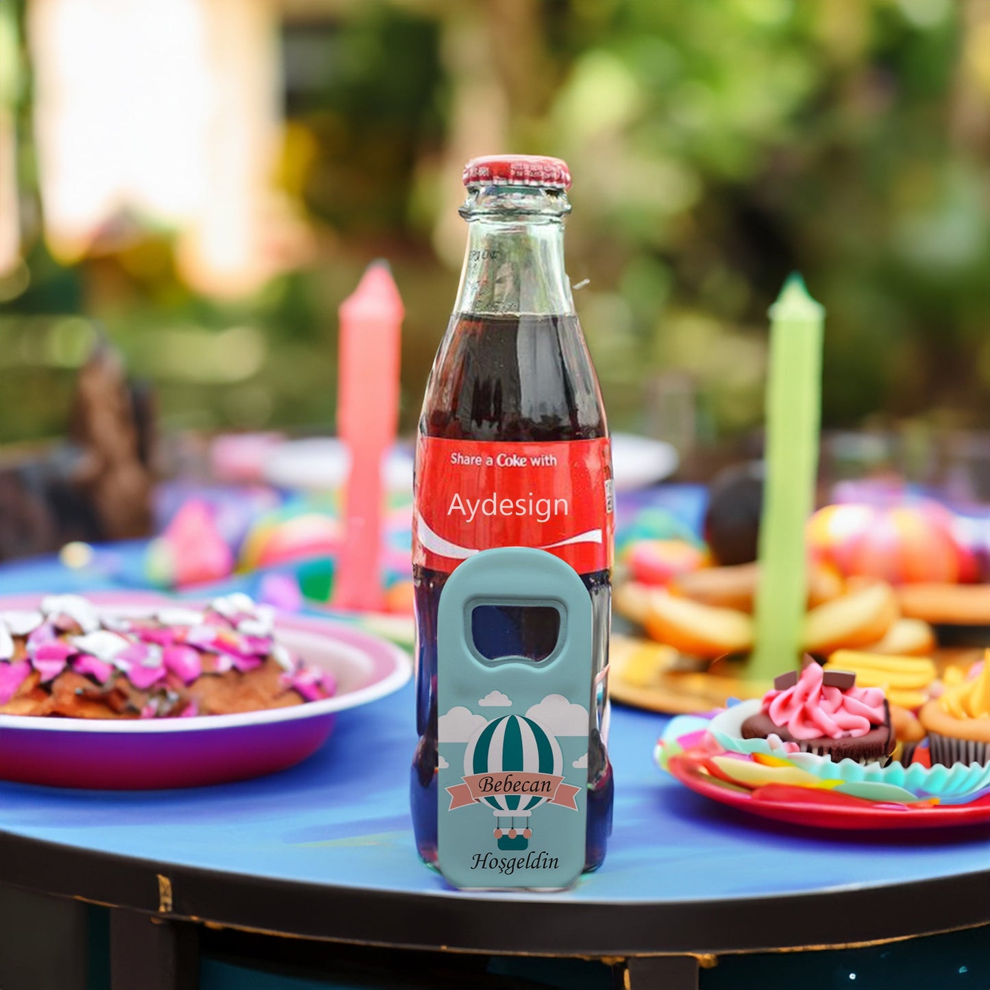 Mavi Zeminli Balon Temalı Plastik Açacak Magnet | Doğumgünü, Babyshower, Diş Buğdayı ve Sünnet Organizasyonlarınızın Unutulmaz Hatırası!