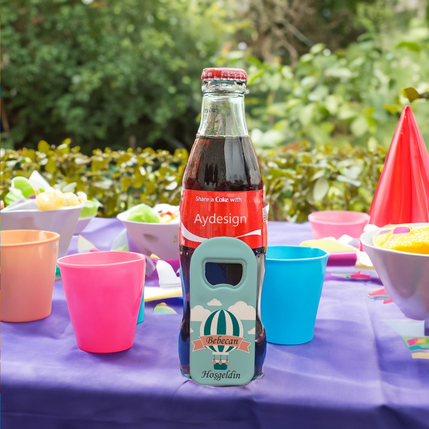 Mavi Zeminli Balon Temalı Plastik Açacak Magnet | Doğumgünü, Babyshower, Diş Buğdayı ve Sünnet Organizasyonlarınızın Unutulmaz Hatırası!