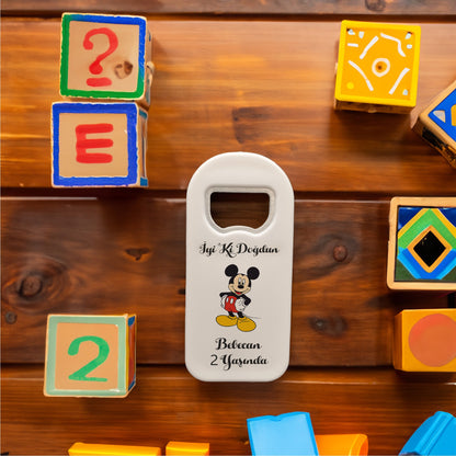 Mickey Mouse Temalı Plastik Açacak Magnet | Doğumgünü, Babyshower, Diş Buğdayı ve Sünnet Organizasyonlarınızın Unutulmaz Hatırası!