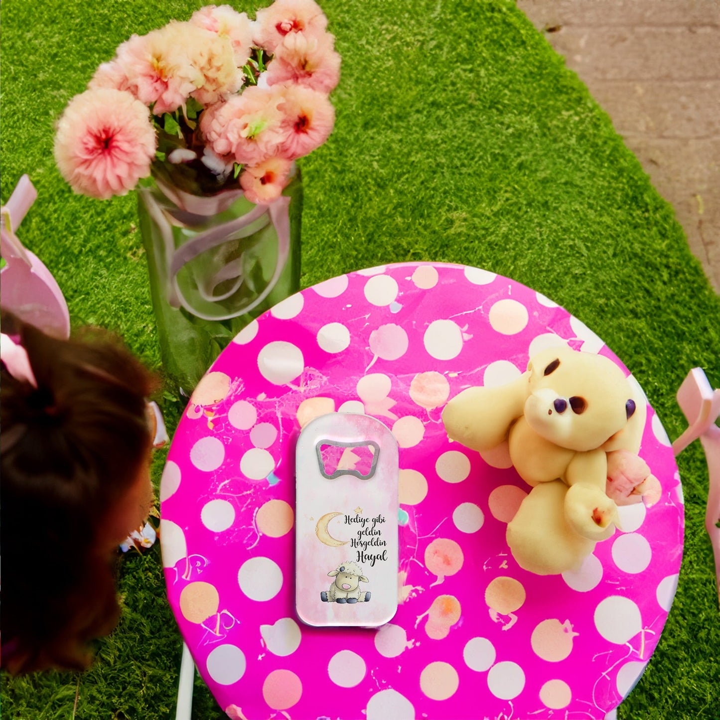 Kuzu ve Ay Temalı Plastik Açacak Magnet | Doğumgünü, Babyshower, Diş Buğdayı ve Sünnet Organizasyonlarınızın Unutulmaz Hatırası!