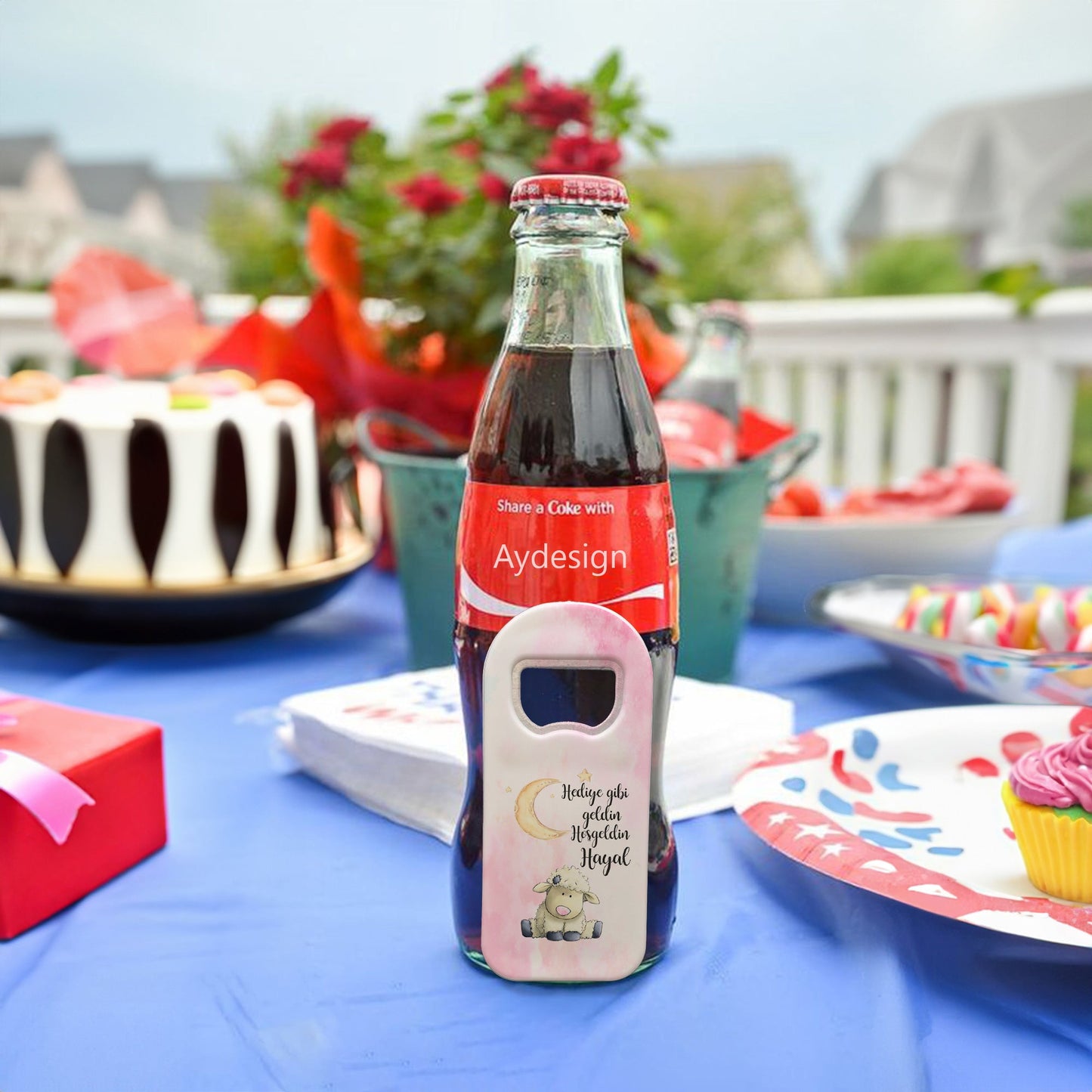 Kuzu ve Ay Temalı Plastik Açacak Magnet | Doğumgünü, Babyshower, Diş Buğdayı ve Sünnet Organizasyonlarınızın Unutulmaz Hatırası!