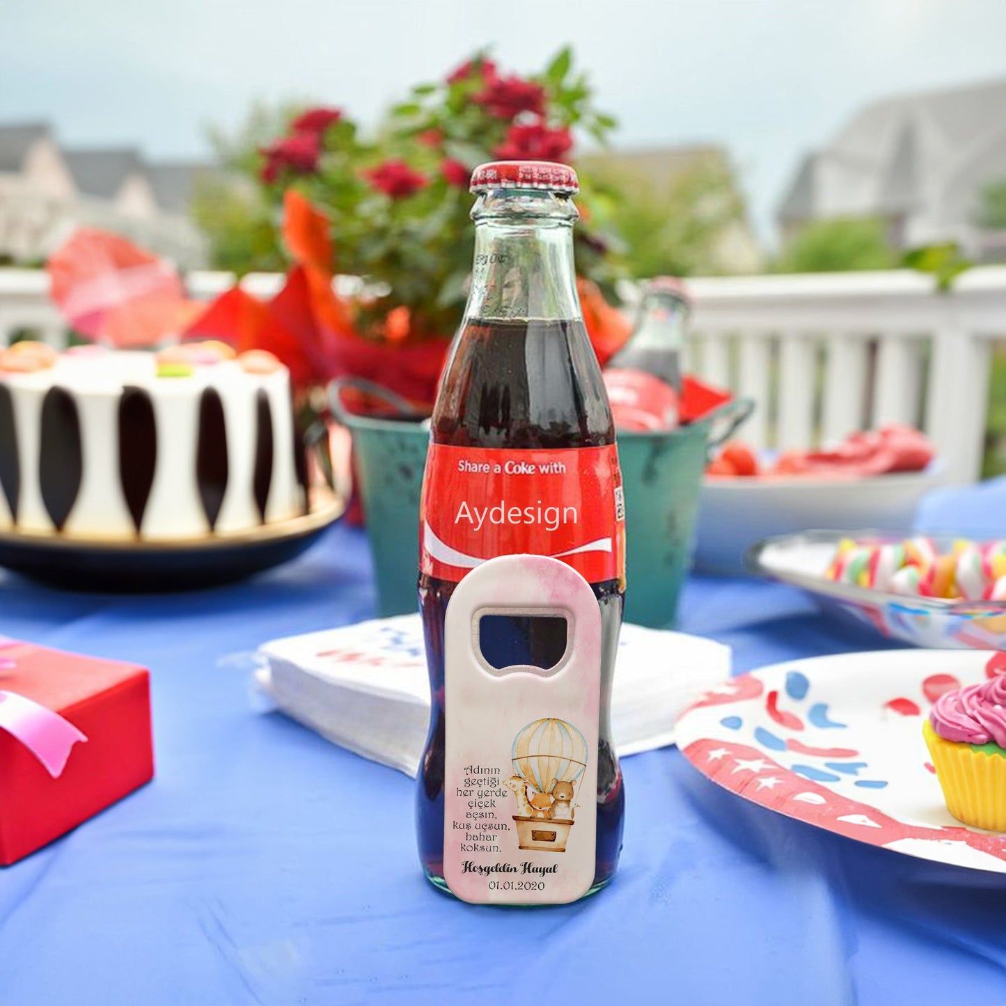 Pembe Bulutlu Balon ve Hayvanlar Temalı Plastik Açacak Magnet | Doğumgünü, Babyshower, Diş Buğdayı ve Sünnet Organizasyonlarınızın Unutulmaz Hatırası!