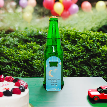 Mavi Zeminli Yıldız ve Ay Temalı Plastik Açacak Magnet | Doğumgünü, Babyshower, Diş Buğdayı ve Sünnet Organizasyonlarınızın Unutulmaz Hatırası!