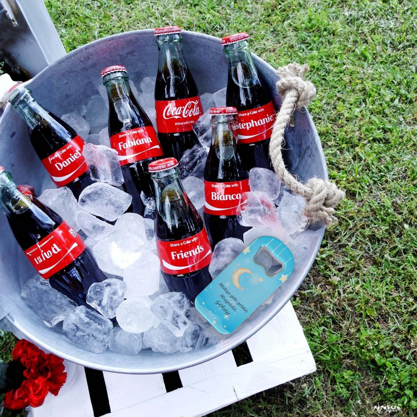 Mavi Zeminli Yıldız ve Ay Temalı Plastik Açacak Magnet | Doğumgünü, Babyshower, Diş Buğdayı ve Sünnet Organizasyonlarınızın Unutulmaz Hatırası!