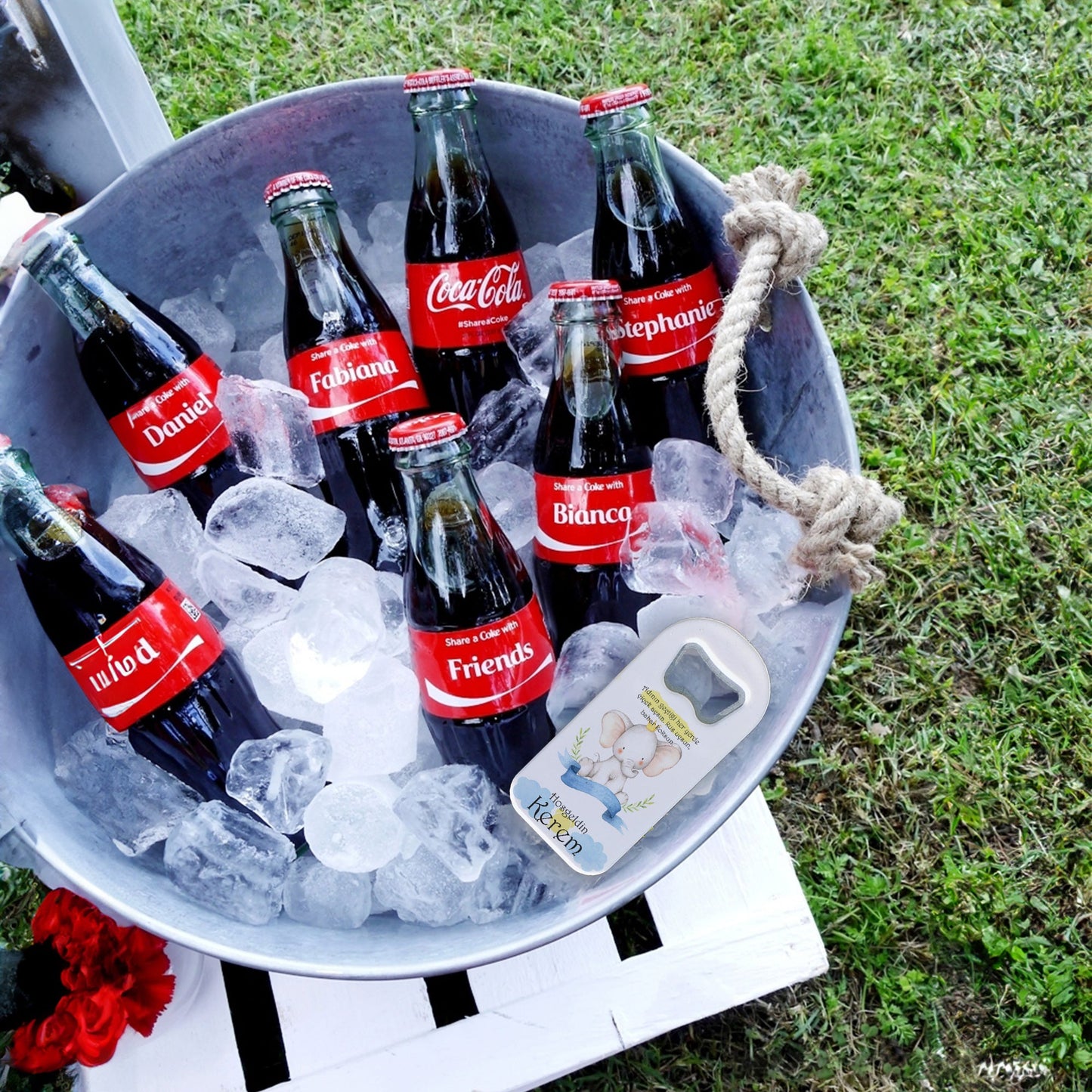 Mavi Kurdele ve Fil Temalı Plastik Açacak Magnet | Doğumgünü, Babyshower, Diş Buğdayı ve Sünnet Organizasyonlarınızın Unutulmaz Hatırası!