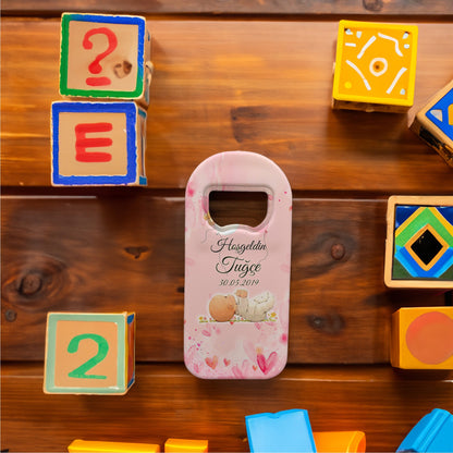 Pembe Zeminli Bebek Temalı Plastik Açacak Magnet | Doğumgünü, Babyshower, Diş Buğdayı ve Sünnet Organizasyonlarınızın Unutulmaz Hatırası!