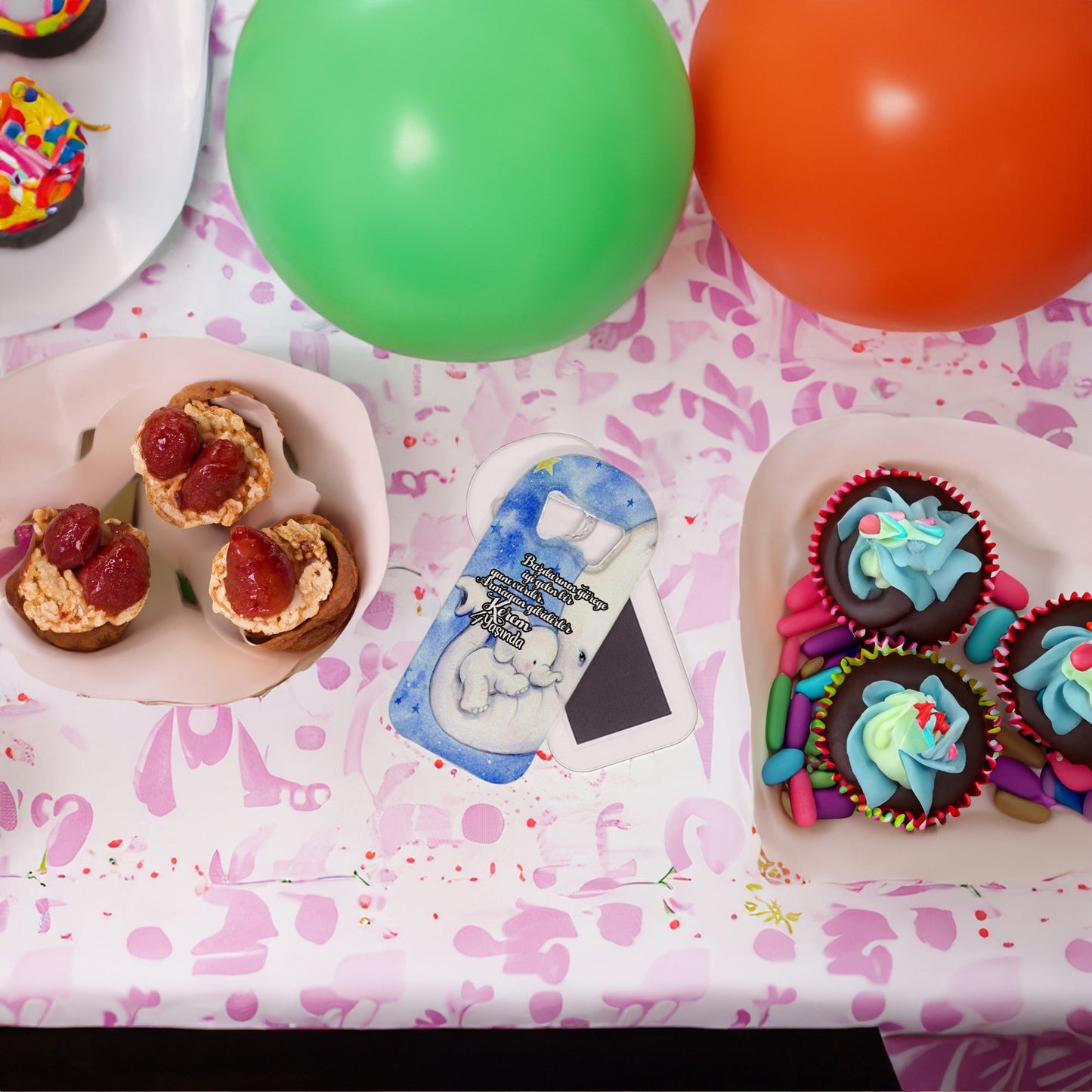 Fil ve Yavrusu Temalı Plastik Açacak Magnet | Doğumgünü, Babyshower, Diş Buğdayı ve Sünnet Organizasyonlarınızın Unutulmaz Hatırası!