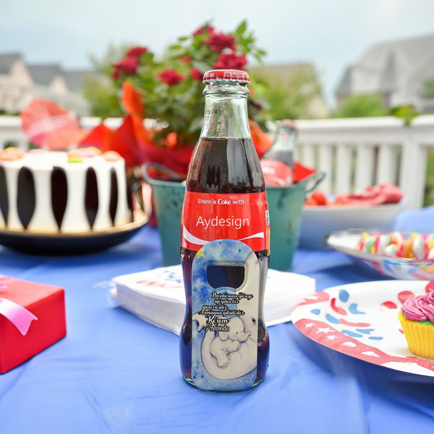 Fil ve Yavrusu Temalı Plastik Açacak Magnet | Doğumgünü, Babyshower, Diş Buğdayı ve Sünnet Organizasyonlarınızın Unutulmaz Hatırası!