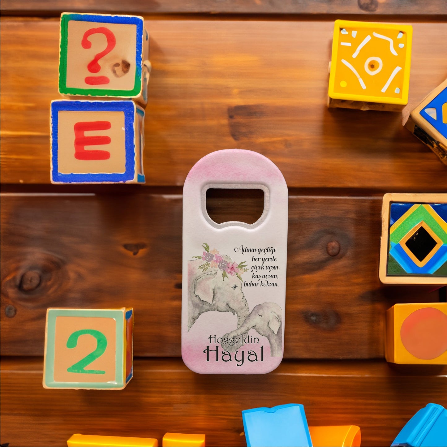 Fil ve Yavrusu Temalı Plastik Açacak Magnet | Doğumgünü, Babyshower, Diş Buğdayı ve Sünnet Organizasyonlarınızın Unutulmaz Hatırası!