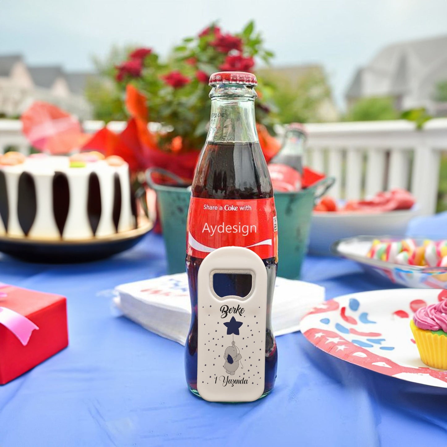 Fil ve Lacivert Balon Temalı Plastik Açacak Magnet | Doğumgünü, Babyshower, Diş Buğdayı ve Sünnet Organizasyonlarınızın Unutulmaz Hatırası!