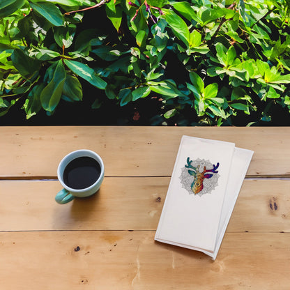 Geyik Mandala Baskılı Peçete – Doğal ve Sakin Sofra Dokunuşu | Kidzia