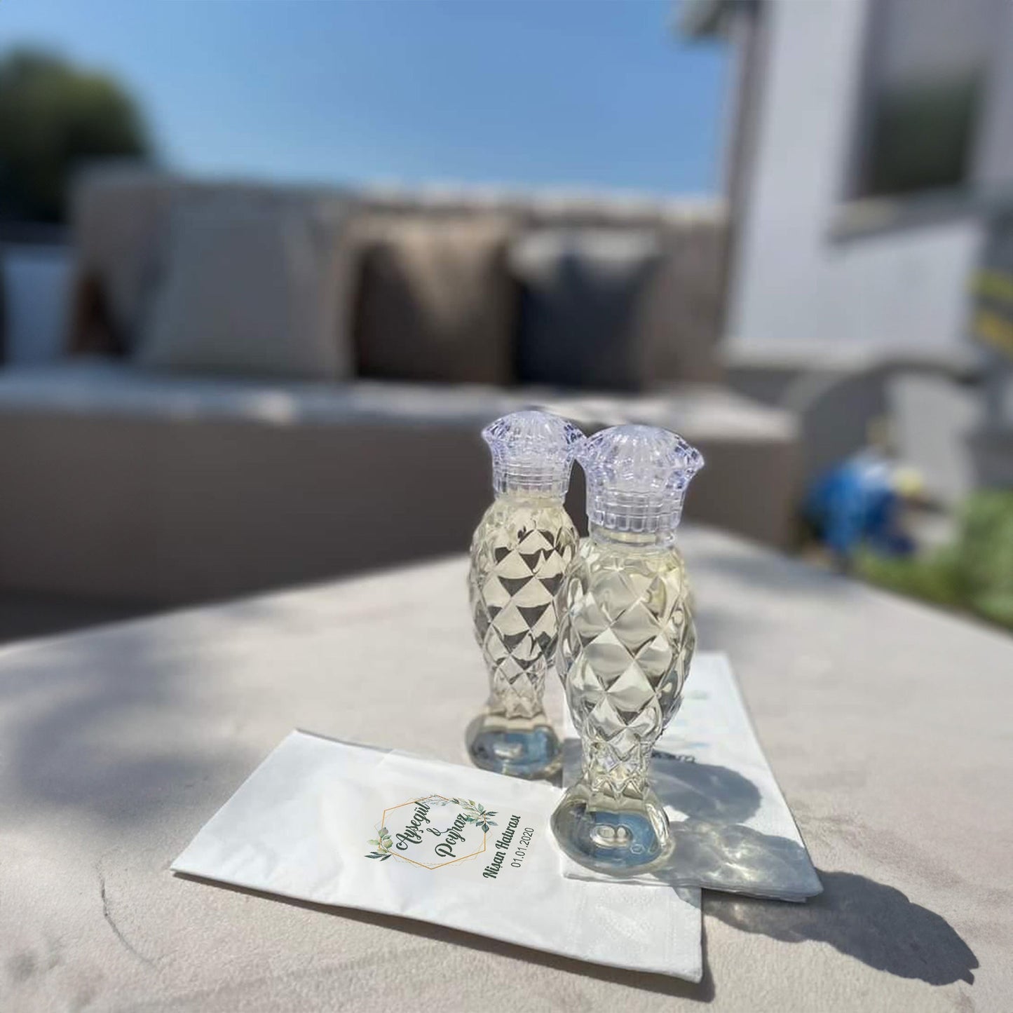 Gold Yaprak Detaylı Özel Gün Peçetesi