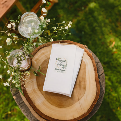 Gold Yaprak Detaylı Özel Gün Peçetesi