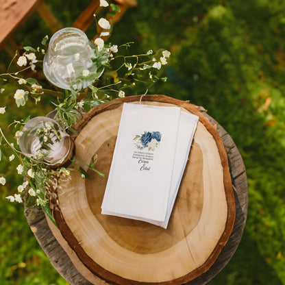 Mavi Gül Detaylı Özel Gün Peçetesi