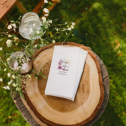 Menekşe Detaylı Özel Gün Peçetesi