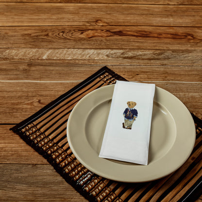 Mavili Ayıcık Baskılı Kağıt Peçete 33x33 cm İpeksi Dokulu, Solventsiz ve Çift Katlı – Kidzia