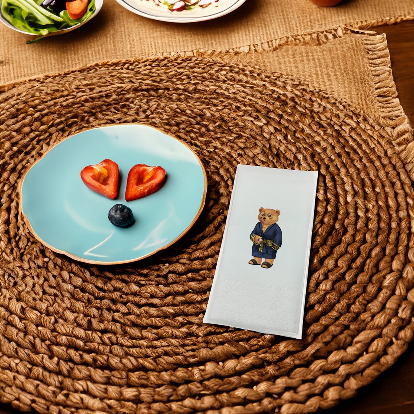 Klasik Ayıcık Baskılı Kağıt Peçete 33x33 cm Solventsiz, Çift Katlı, İpeksi Dokulu – Kidzia