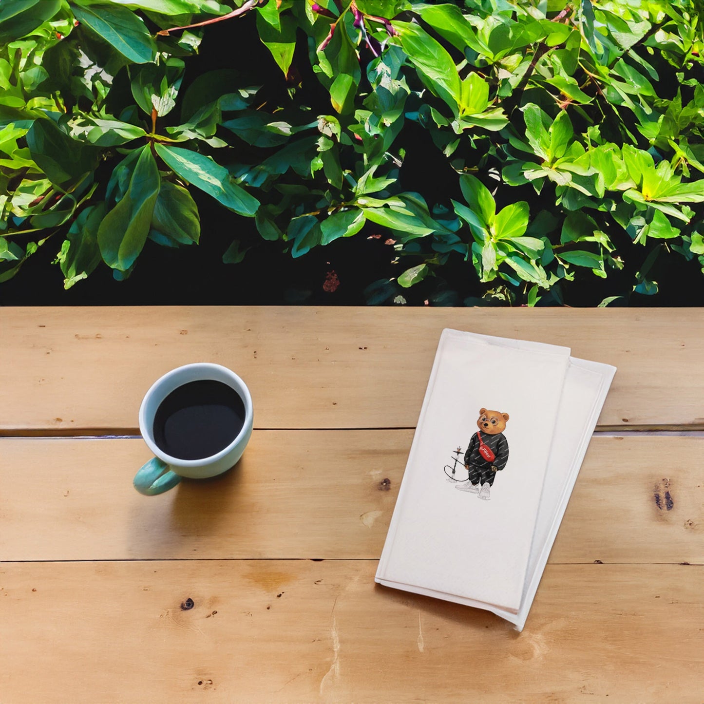 Nargileli Ayıcık Baskılı Kağıt Peçete 33x33 cm Solventsiz, Çift Katlı, İpeksi Dokulu – Kidzia