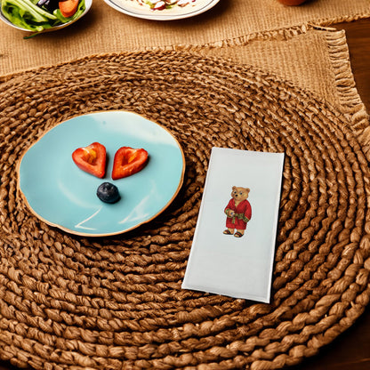 Kırmızılı Ayıcık Baskılı Kağıt Peçete 33x33 cm Solventsiz, Çift Katlı, İpeksi Dokulu – Kidzia