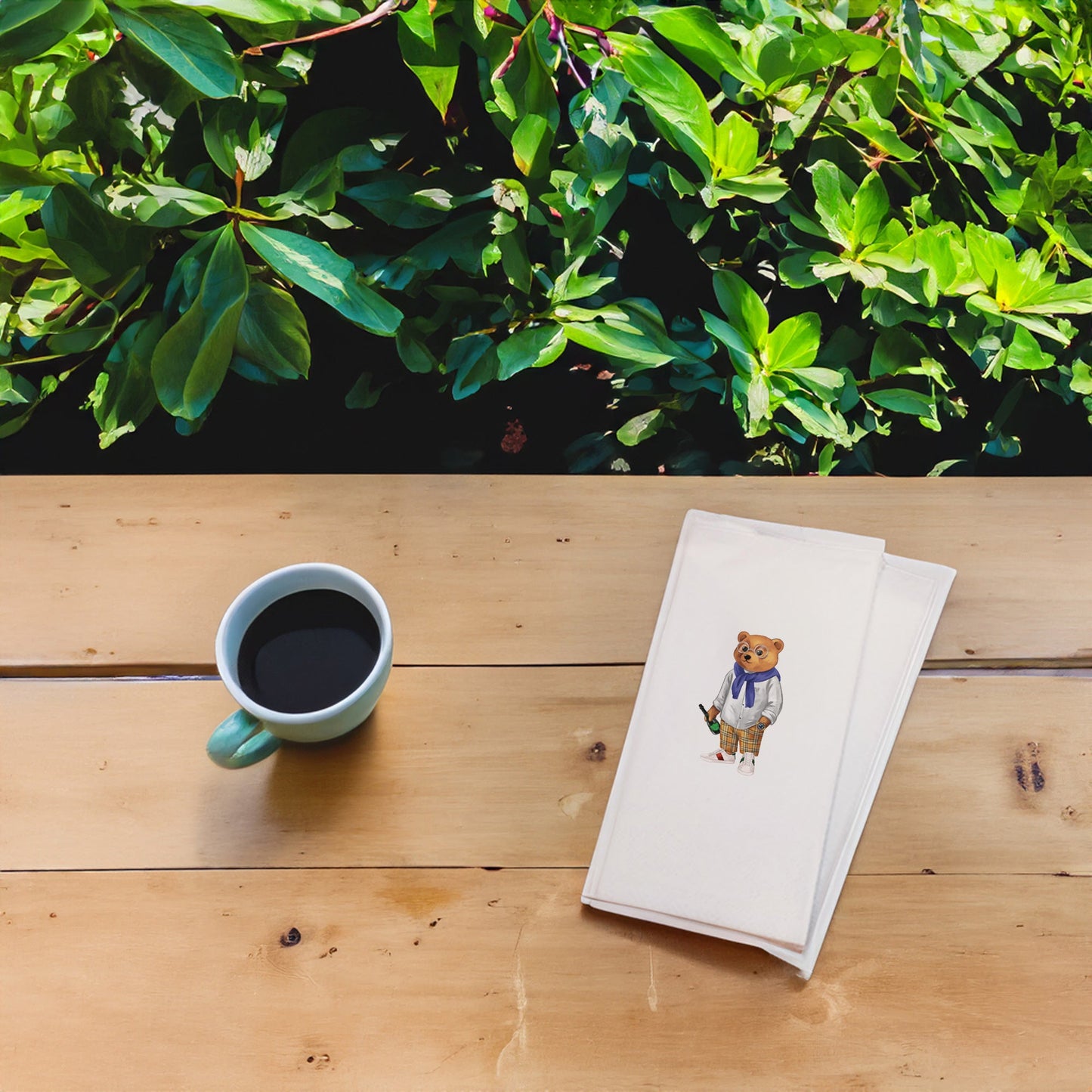 Şişeli Ayıcık Baskılı Kağıt Peçete 33x33 cm Solventsiz, İpeksi Dokulu, Çift Katlı – Kidzia