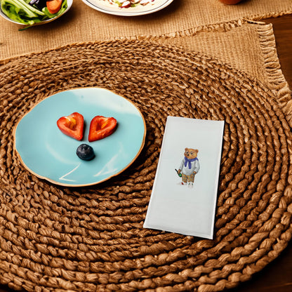 Şişeli Ayıcık Baskılı Kağıt Peçete 33x33 cm Solventsiz, İpeksi Dokulu, Çift Katlı – Kidzia