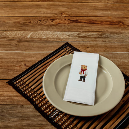 Kadehli Ayıcık Baskılı Kağıt Peçete 33x33 cm Solventsiz, İpeksi Dokulu, Çift Katlı – Kidzia