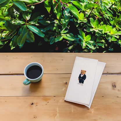 Takım Elbiseli Ayıcık Baskılı Kağıt Peçete 33x33 cm Solventsiz, İpeksi Dokulu – Kidzia