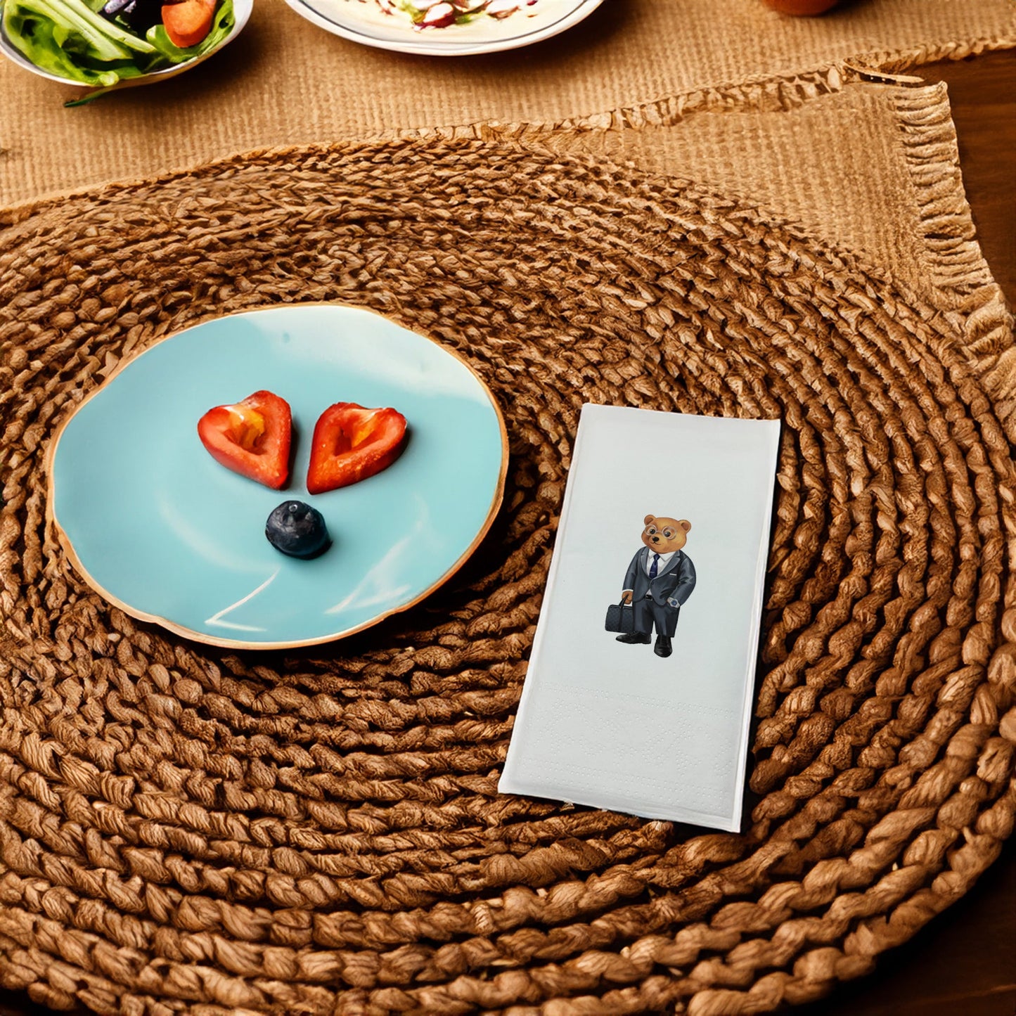 CEO Ayıcık Baskılı Kağıt Peçete 33x33 cm Solventsiz, Çift Katlı, İpeksi Dokulu – Kidzia