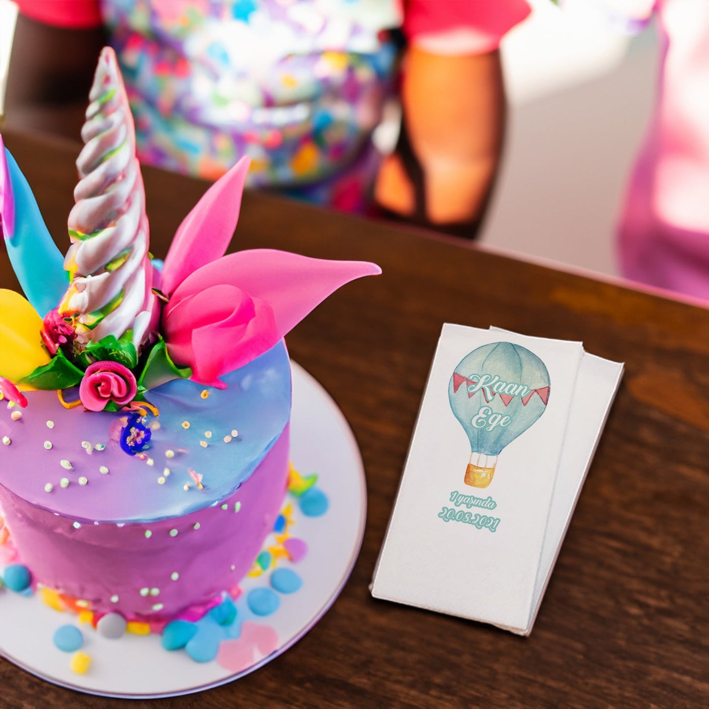 Bebek Mavisi Balon Temalı Baskılı Peçeteler - AyDesign.com.tr