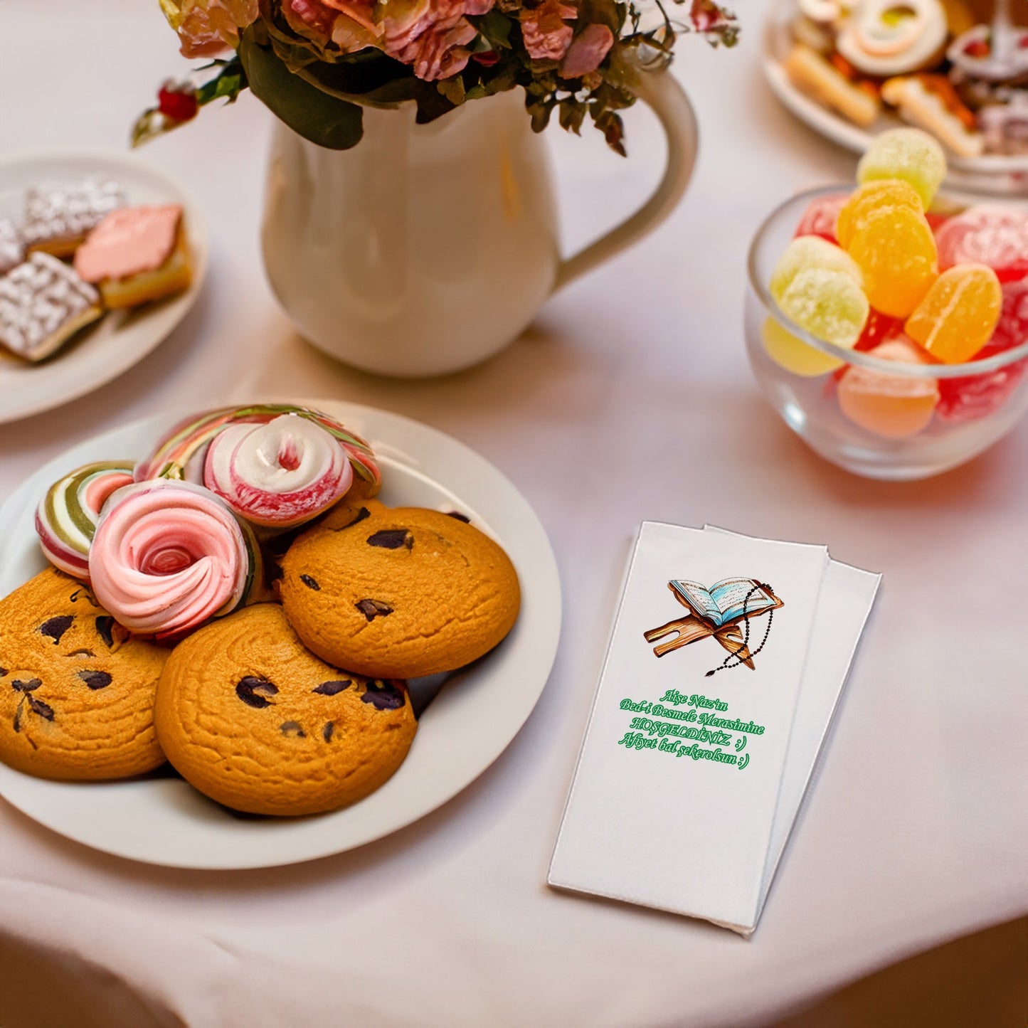 Rahle Ve Kuran Temalı Baskılı Peçeteler - AyDesign.com.tr