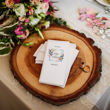 Mavi Çerçeveli Özel Gün Peçetesi