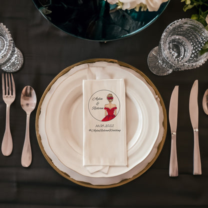 Kırmızılı Gelin Detayı Özel Gün Peçetesi