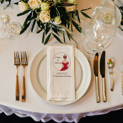 Kırmızılı Gelin Detayı Özel Gün Peçetesi