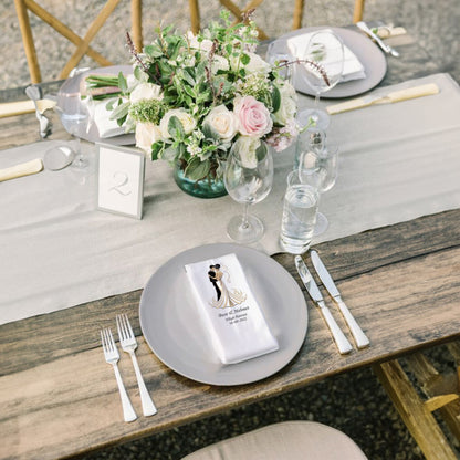 Gelin Damat Detaylı Özel Gün Peçetesi