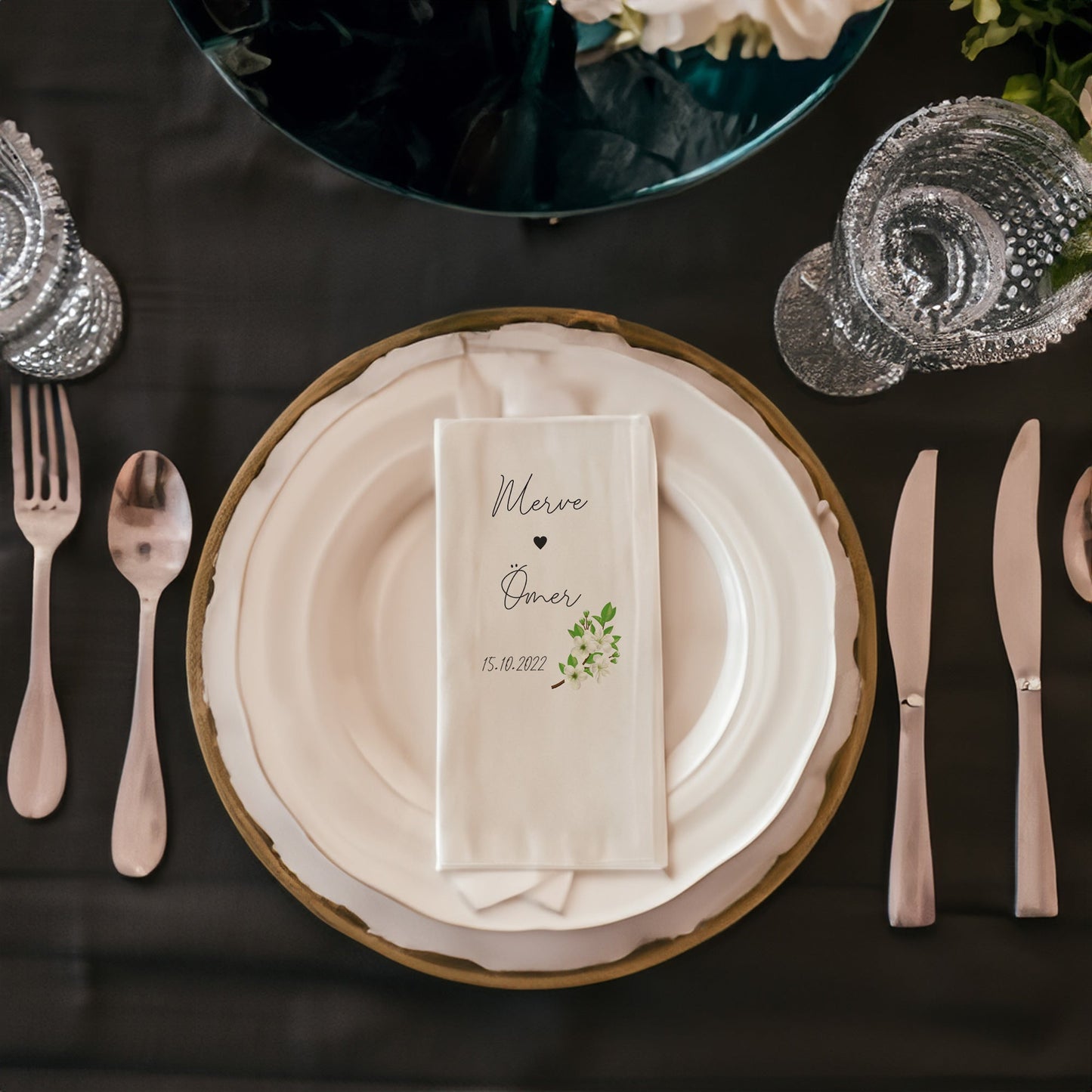 Yasemin Çiçekli Özel Gün Peçetesi