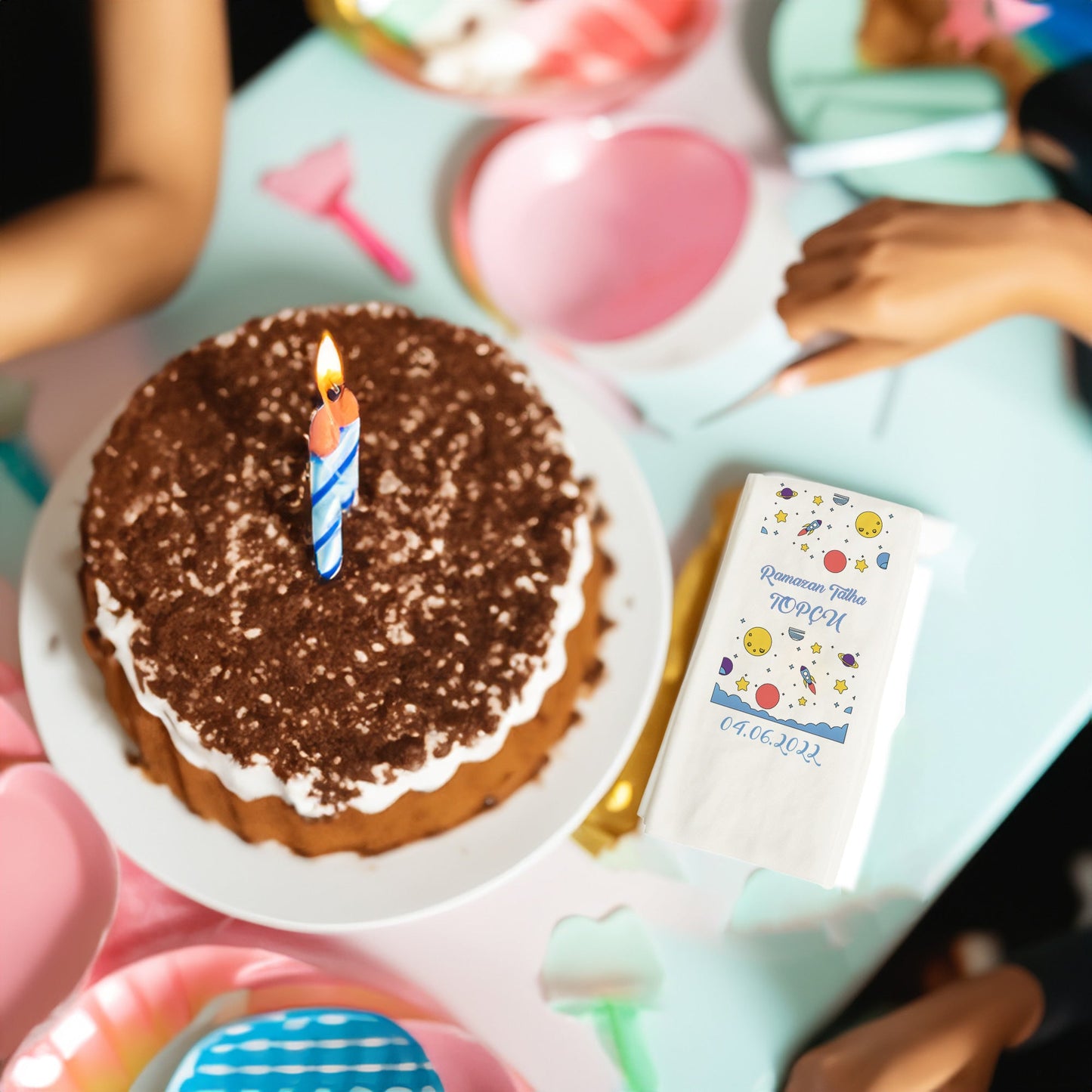 Uzay Temalı Baskılı Peçeteler - AyDesign.com.tr