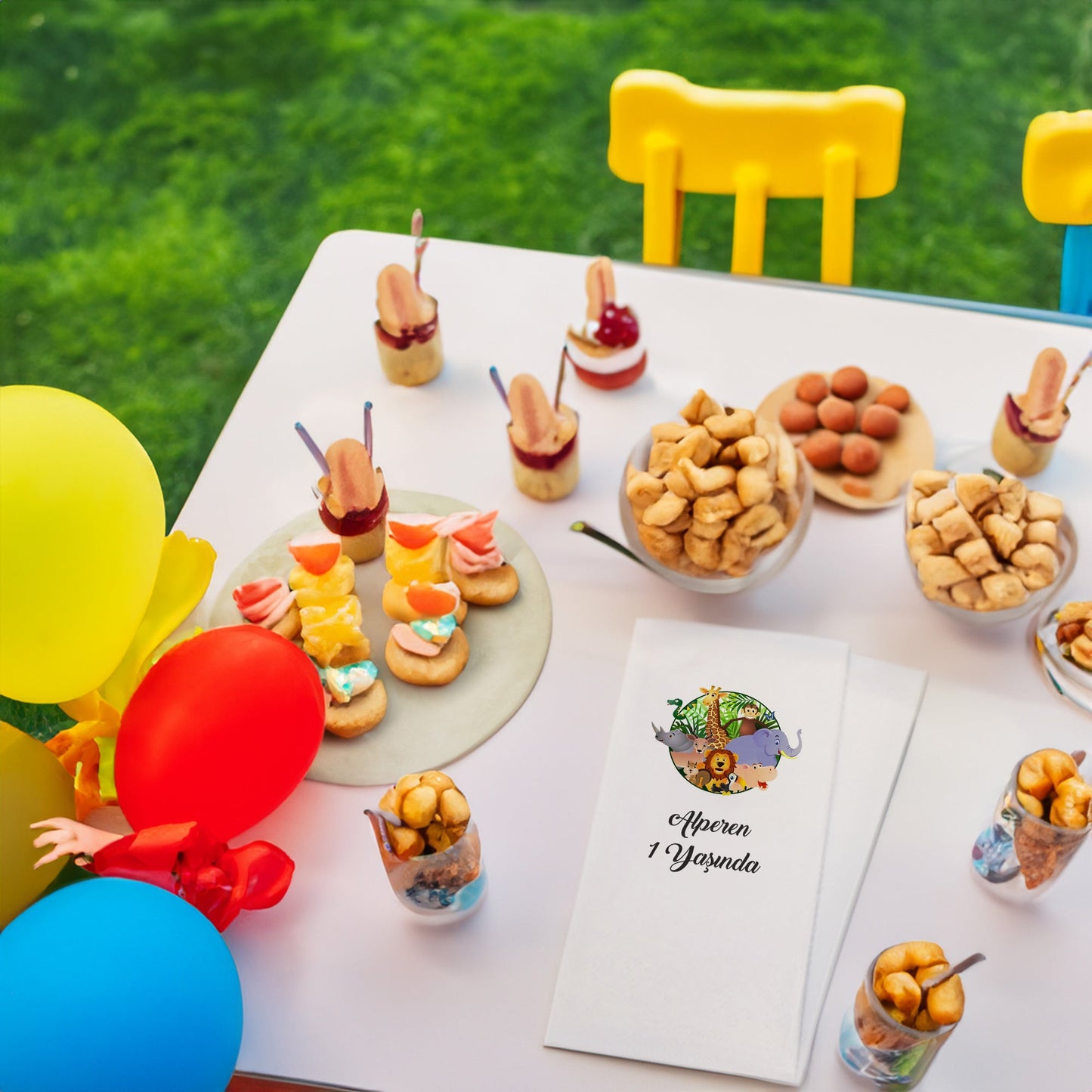 Orman Hayvanları Temalı Baskılı Peçeteler - AyDesign.com.tr