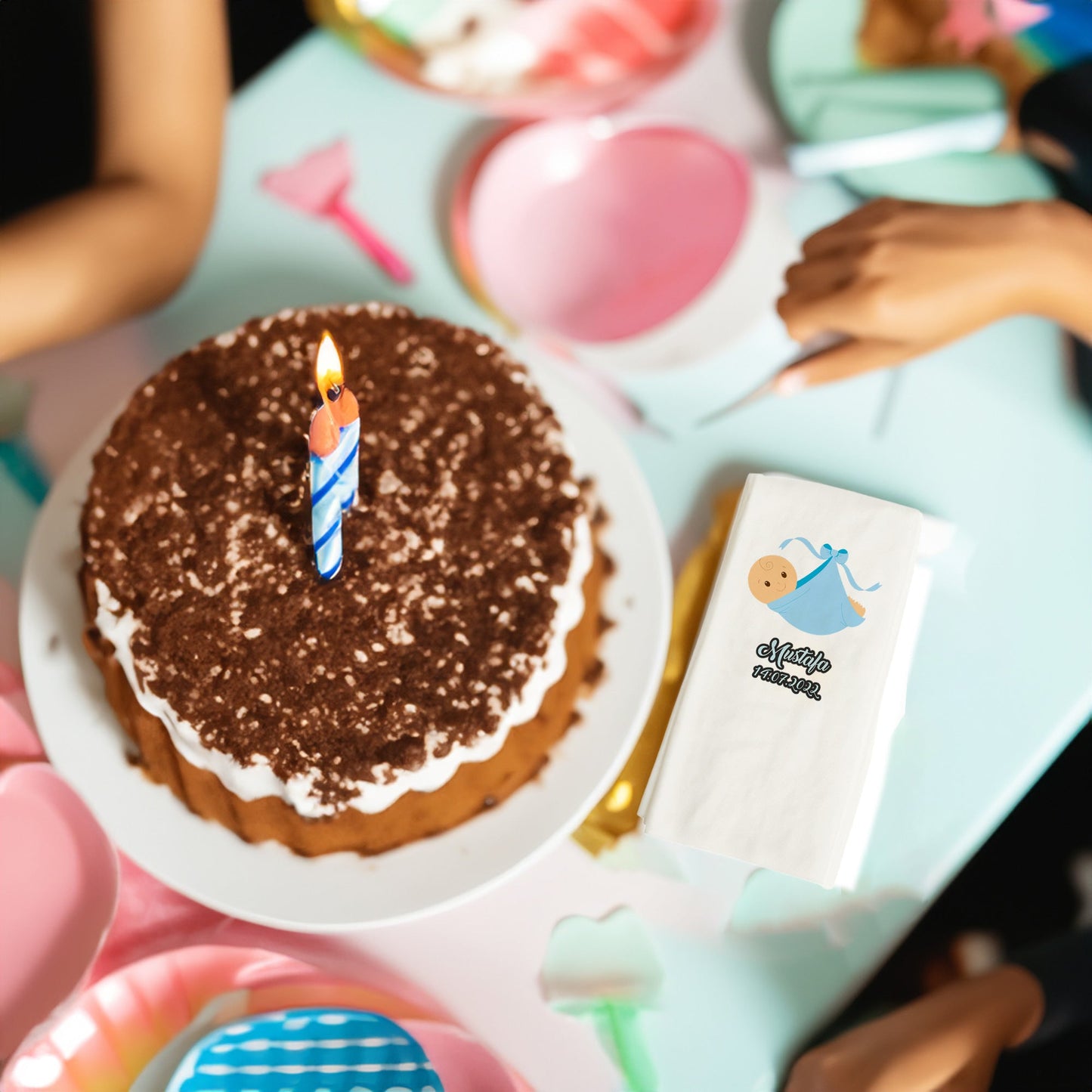 Mavi Bebek Temalı Baskılı Peçeteler - AyDesign.com.tr