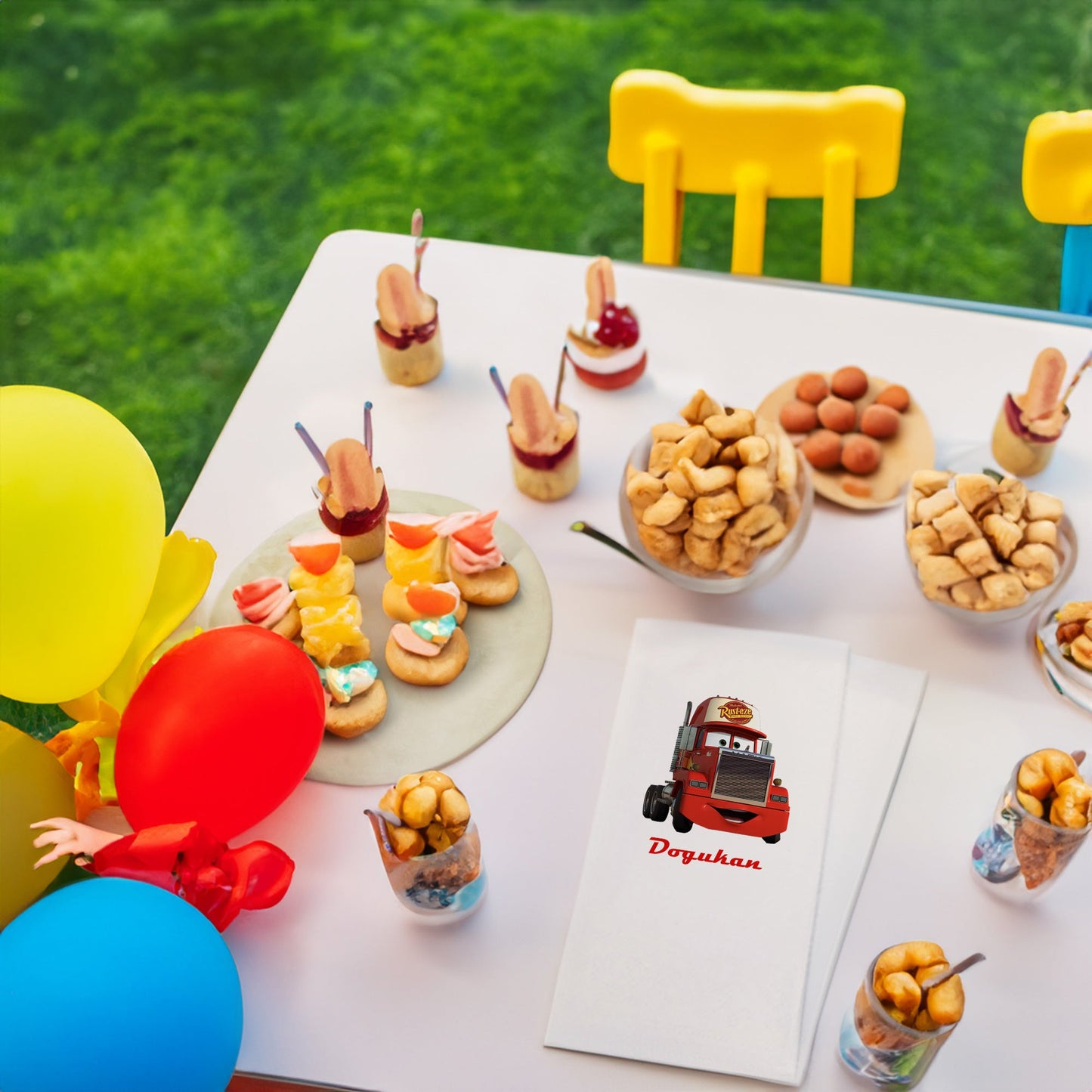 Arabalar Mack Temalı Baskılı Peçeteler - AyDesign.com.tr