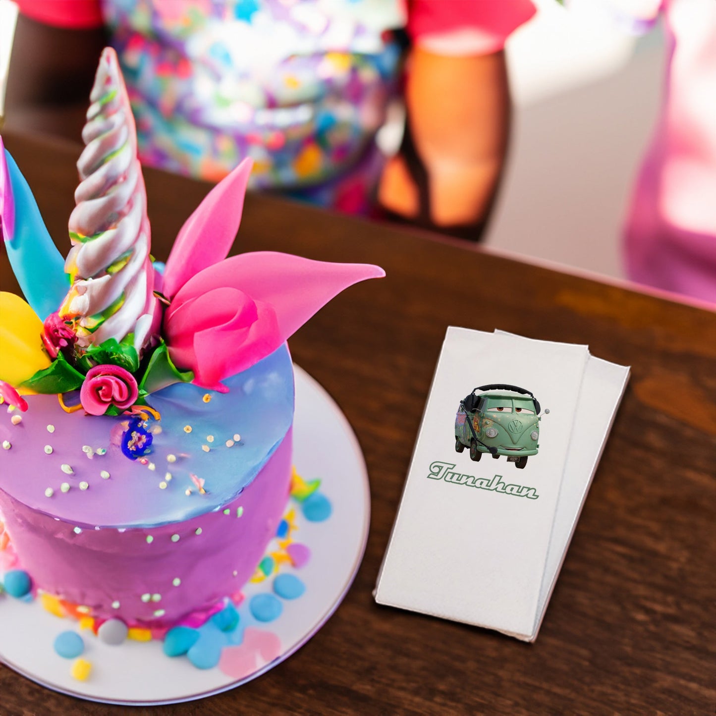 Arabalar Yeşil Araba Temalı Baskılı Peçeteler - AyDesign.com.tr