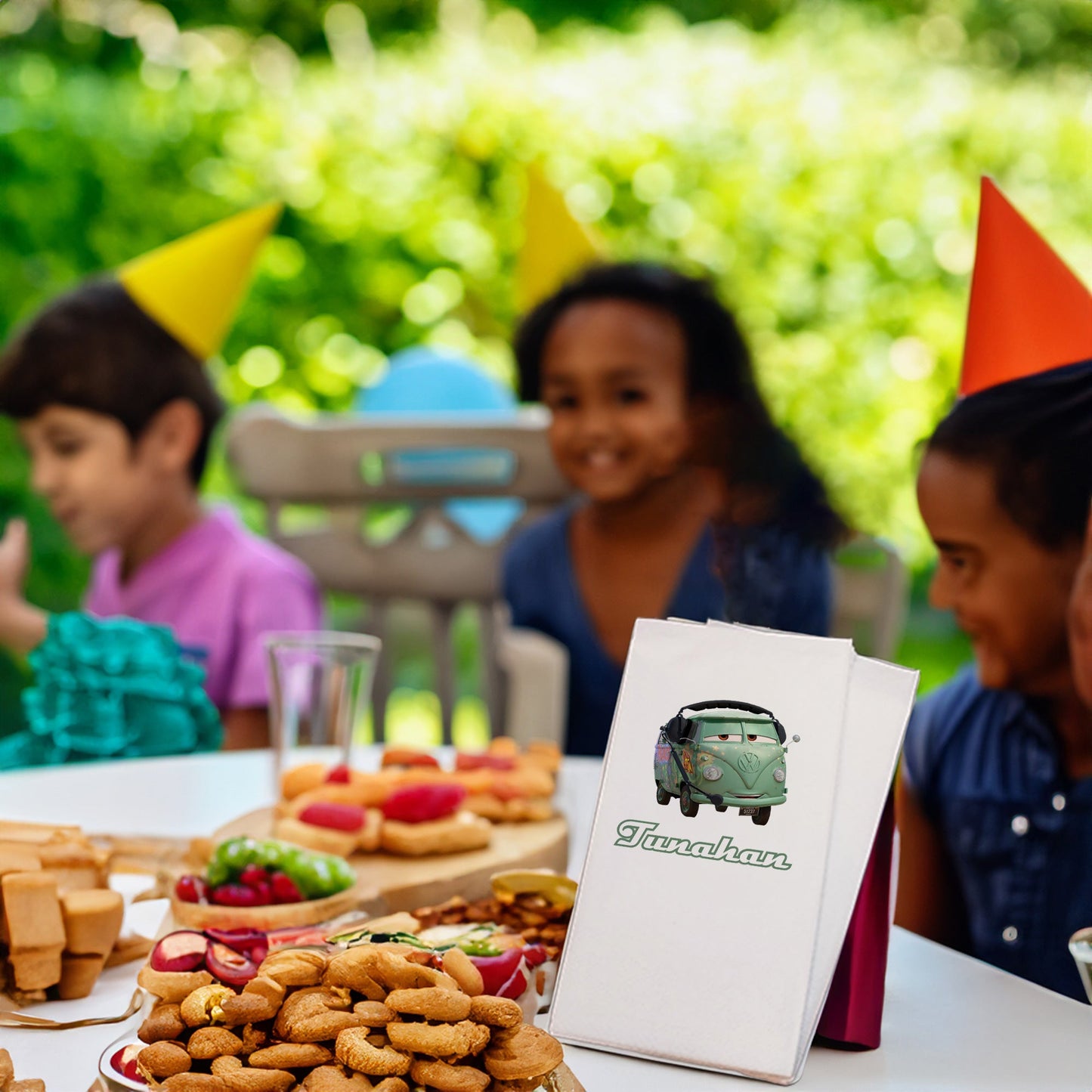 Arabalar Yeşil Araba Temalı Baskılı Peçeteler - AyDesign.com.tr