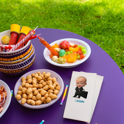 Çantalı Patron Bebek Temalı Baskılı Peçeteler - AyDesign.com