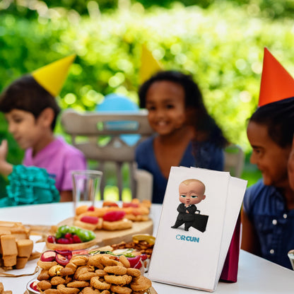 Çantalı Patron Bebek Temalı Baskılı Peçeteler - AyDesign.com