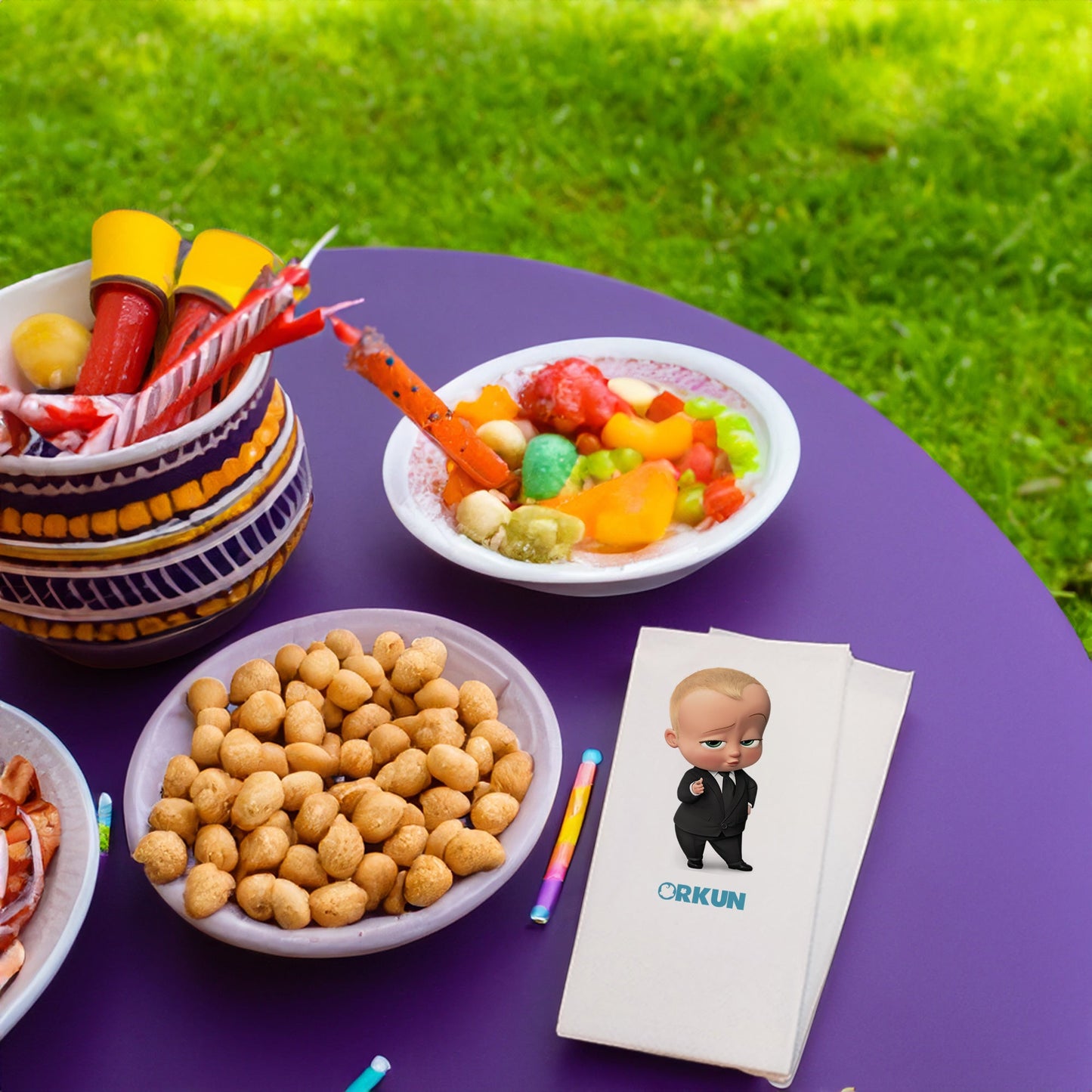 Patron Bebek 2 Baskılı Peçeteler - AyDesign.com