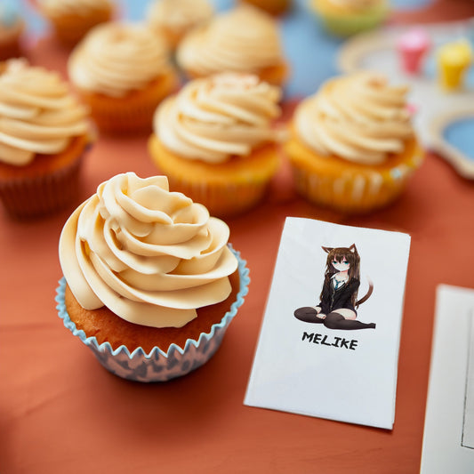 Kedi Kız  Baskılı Peçeteler - AyDesign.com