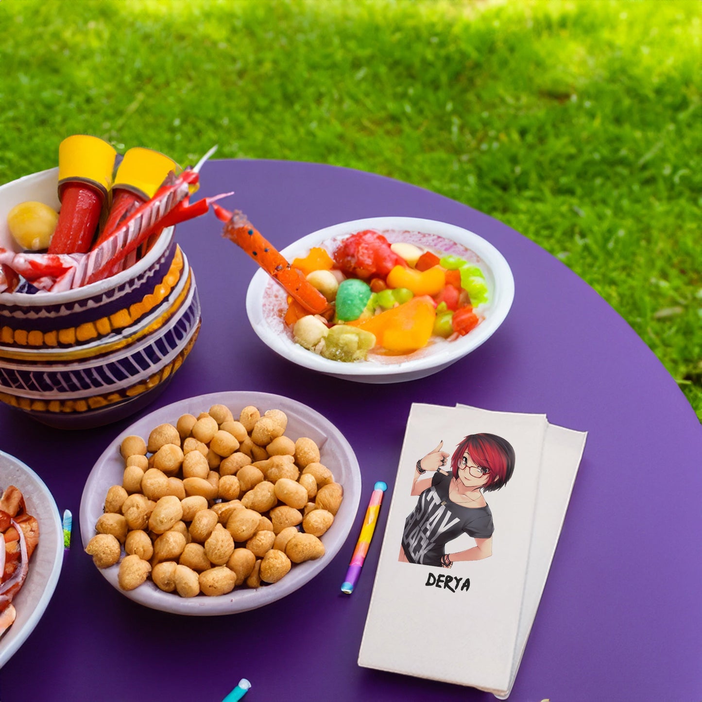 Anime Kız Temalı Baskılı Peçeteler - AyDesign.com